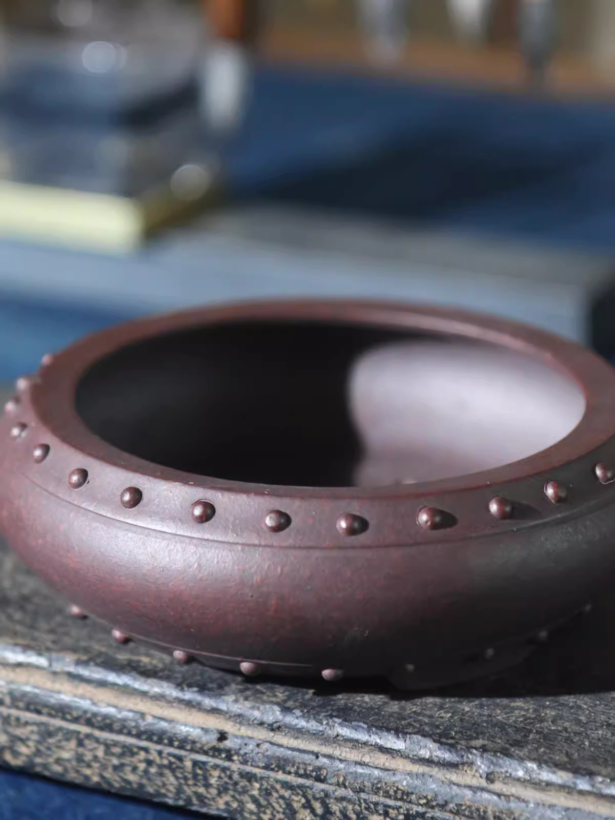 Japanese Garden Bonsai - Ceramic Circle Bonsai Pot, Made by
