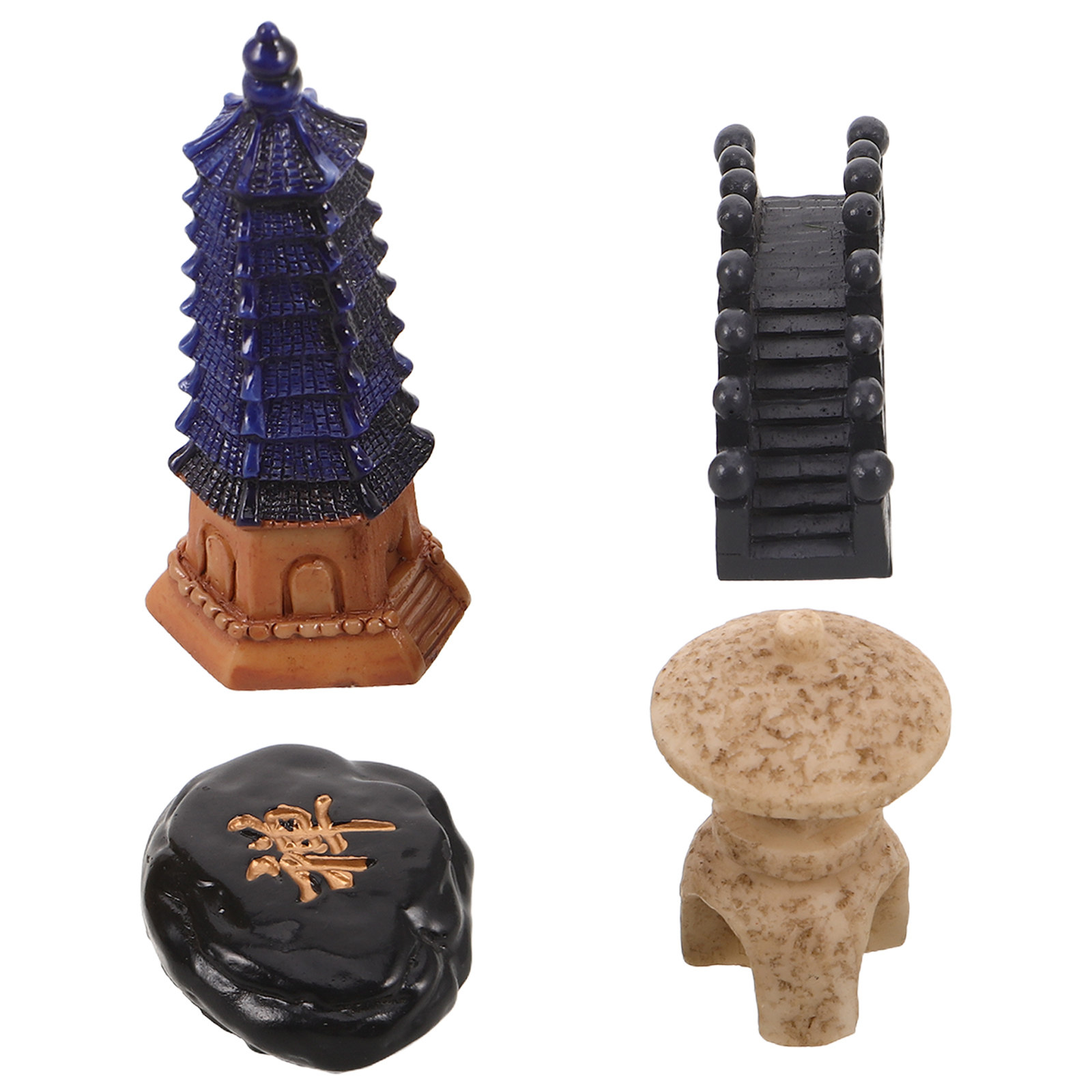 4Pcs Mini Japanese Pagoda Stat - đánh giá và giá Mini Bonsai Zen Garden