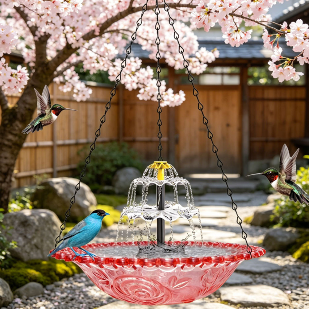 Solar Powered Hanging Birdbath - đánh giá và giá Bonsai Garden Fountain
