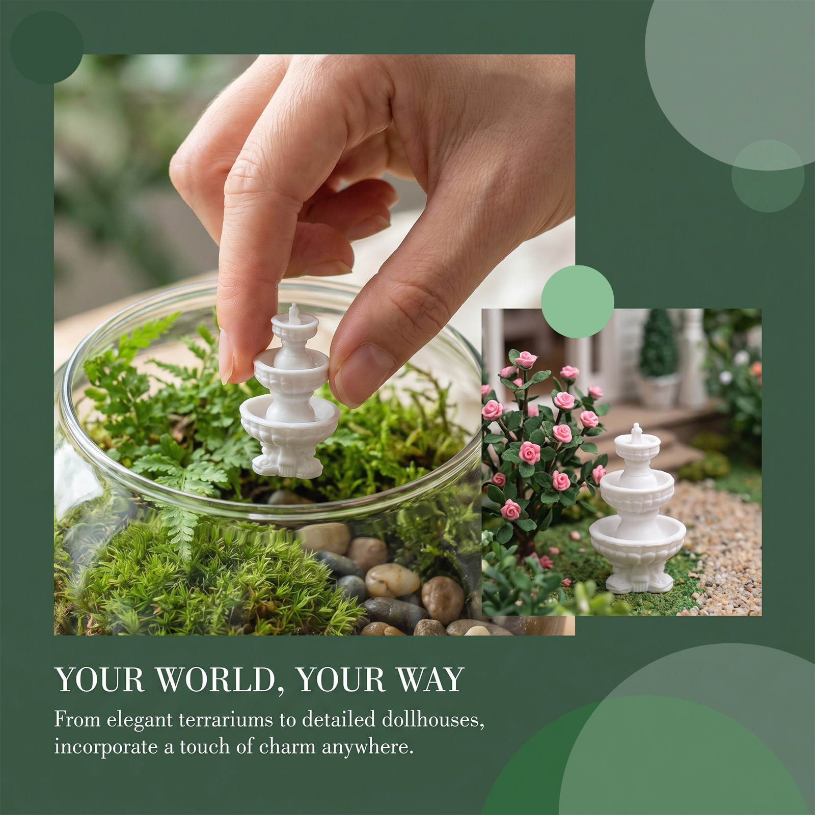 Micro Landscape Fountain Plast - đánh giá và giá Bonsai Garden Fountain