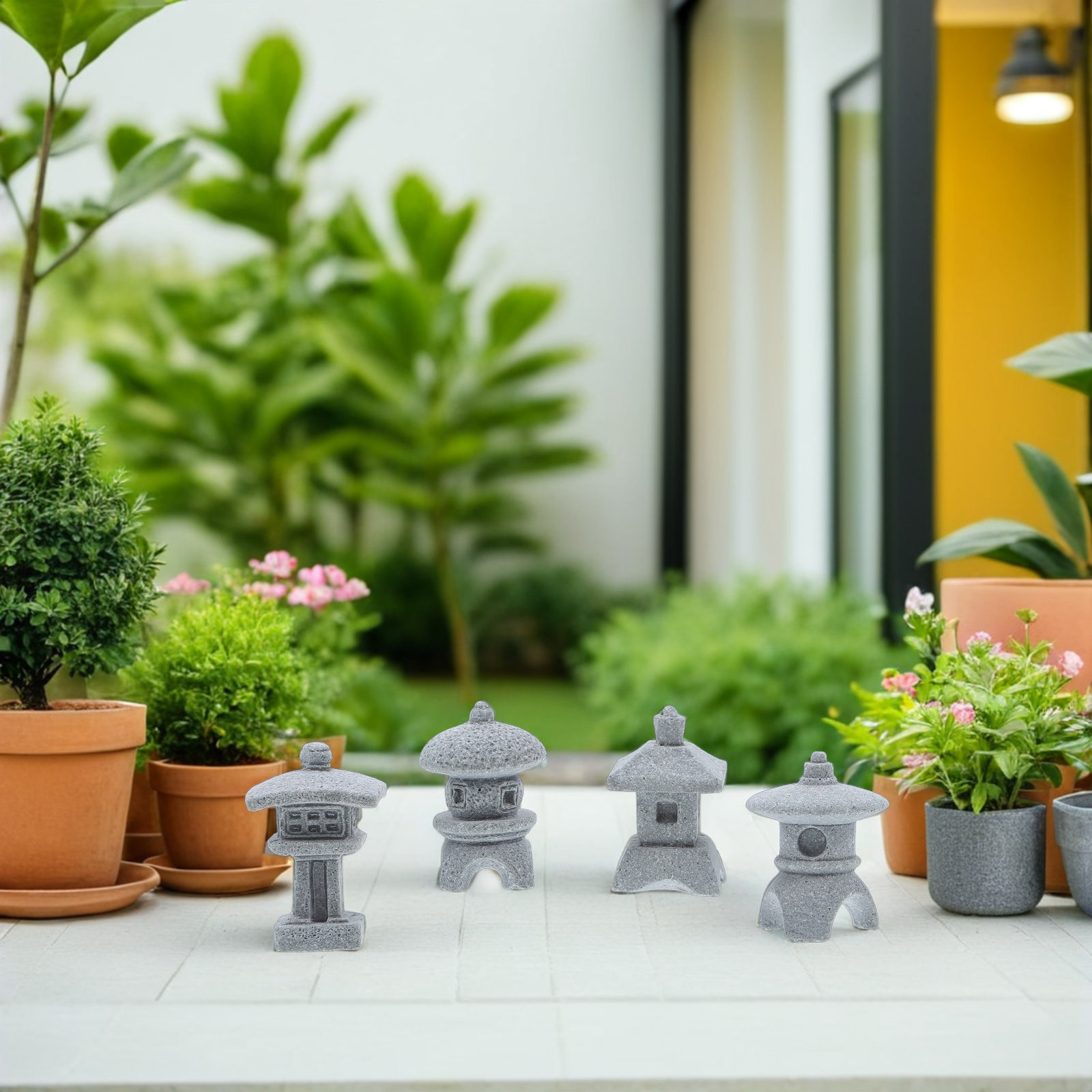 4Pcs Mini Pavilion Statue High - đánh giá và giá Mini Bonsai Zen Garden