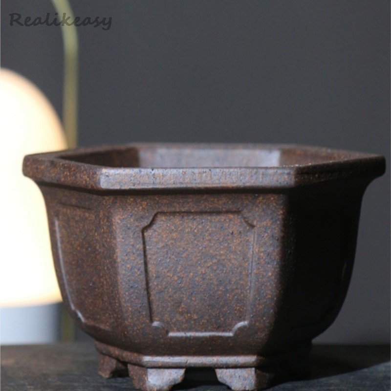 Purple Sand Flower Pot Hexagon - đánh giá và giá Japanese Garden Bonsai